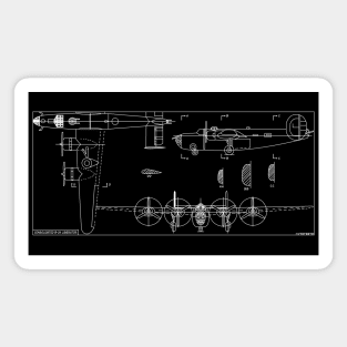 Consolidated B-24 Liberator American WW2 Light Attack Bomber Plane Blueprint Gift Magnet